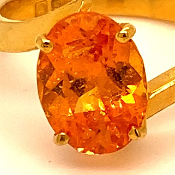 Mandarin Spessartine 22K Solid Yellow Gold Ring - Picture 7 of 7
